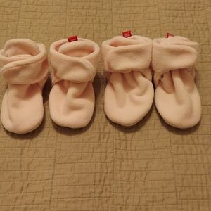 12-18 mos fleece booties two pairs bundle